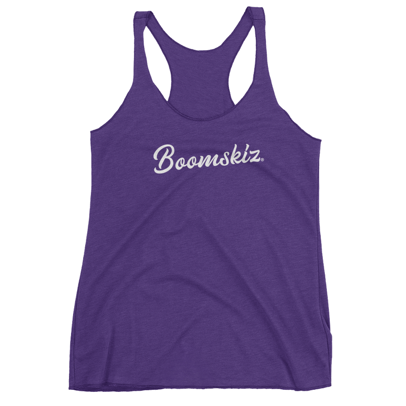 BOOMSKIZ® Script Womens Racerback Tri-blend Tank Top - Purple Rush #boomskiz