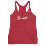 BOOMSKIZ® Script Womens Racerback Tri-blend Tank Top - Vintage Red #boomskiz