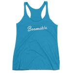 BOOMSKIZ® Script Womens Racerback Tri-blend Tank Top - Vintage Turquoise #boomskiz
