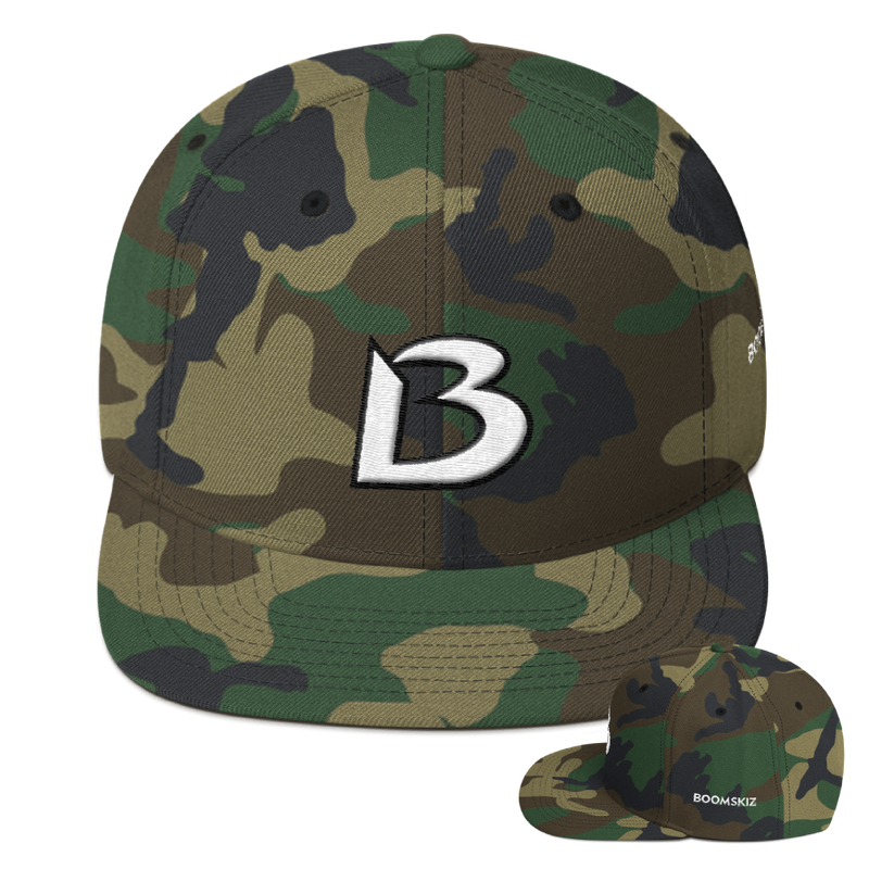 BOOMSKIZ® Signature B Snapback Hats - Green Camouflage #boomskiz #boomskizhats