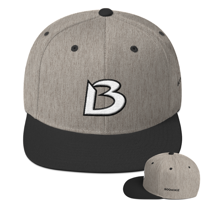 BOOMSKIZ® Signature B Snapback Hats - Heather/ Black #boomskiz #boomskizhats