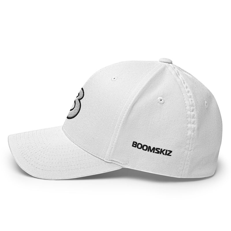 BOOMSKIZ® Signature B Flexfit Fitted Hat - White