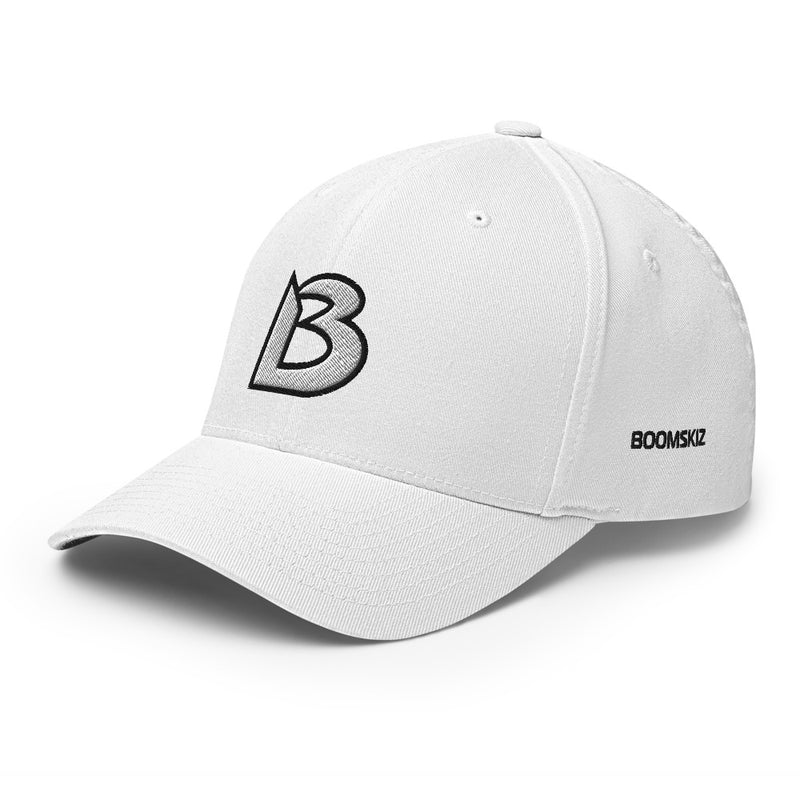 BOOMSKIZ® Signature B Flexfit Fitted Hat - White