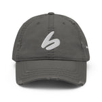 BOOMSKIZ B Distressed Dad Hat - Charcoal Grey