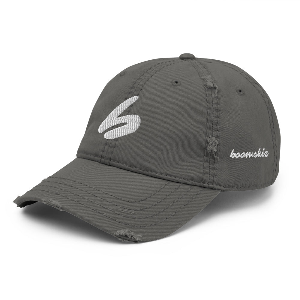 BOOMSKIZ B Distressed Dad Hat - Charcoal Grey