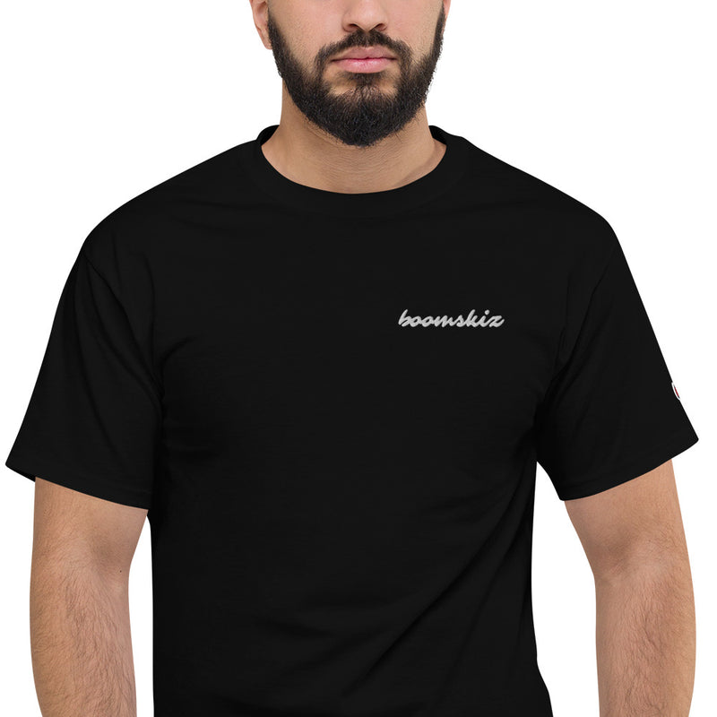 BOOMSKIZ® Script Embroidered Champion T-Shirt - Black