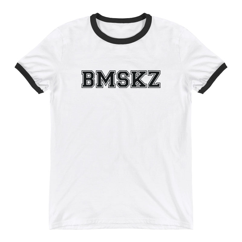 BMSKZ™ Collegiate Ringer T-Shirt - White/ Black