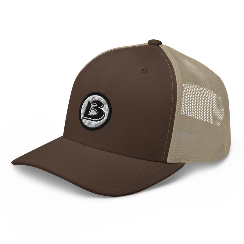 BOOMSKIZ® B Logo Retro Trucker Cap - Brown/ Khaki – BOOMSKIZ® Apparel