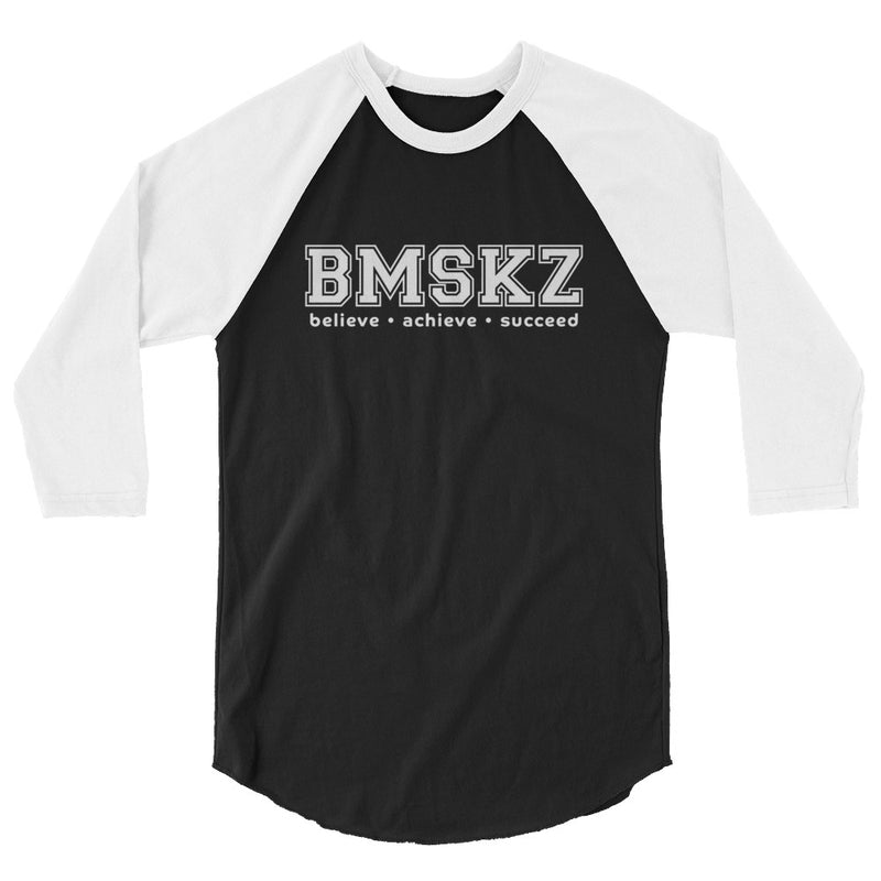 BMSKZ™ BAS Collegiate Raglan Shirt - Black/ White