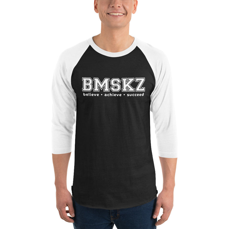 BMSKZ™ BAS Collegiate Raglan Shirt - Black/ White