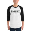 BMSKZ™ BAS Collegiate Raglan Shirt - White/ Black