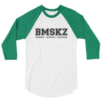 BMSKZ™ BAS Collegiate Raglan Shirt - White/ Kelly