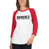 BMSKZ™ BAS Collegiate Raglan Shirt - White/ Red